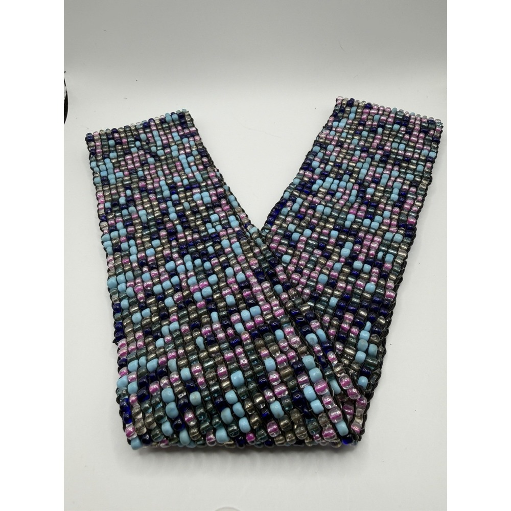 Vintage Glass Seed Bead Stretch‎ Belt Multicolor Boho southwest One Size